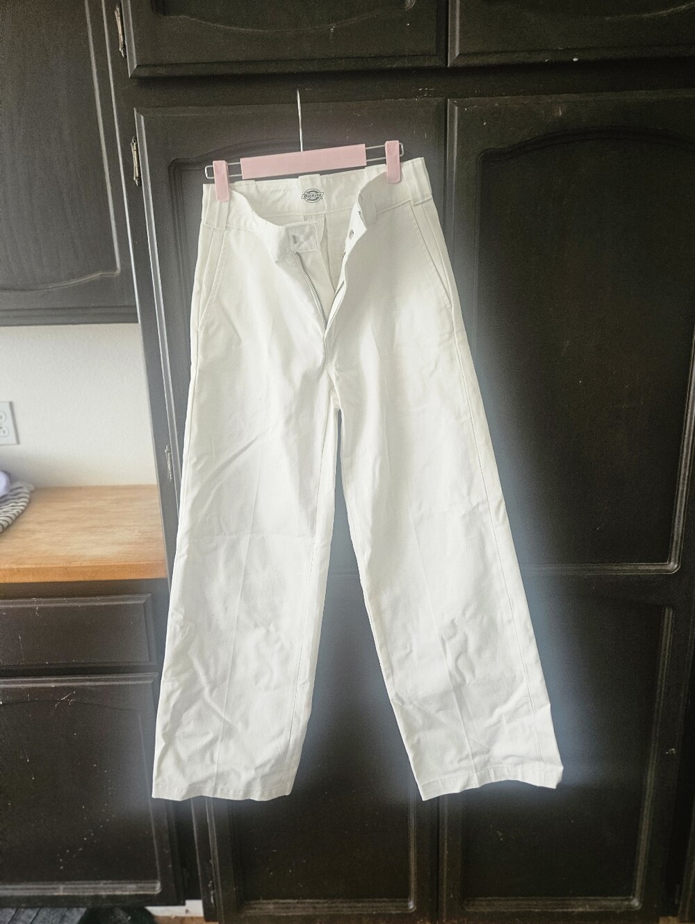 Dickies Wide Leg High Waisted White Denim Jeans